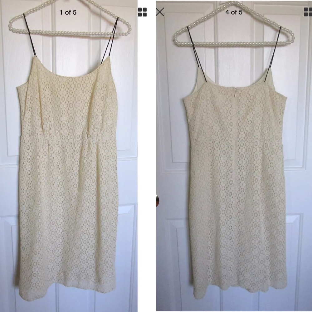 J.Crew Lace Blouson Dress Cream Size 4